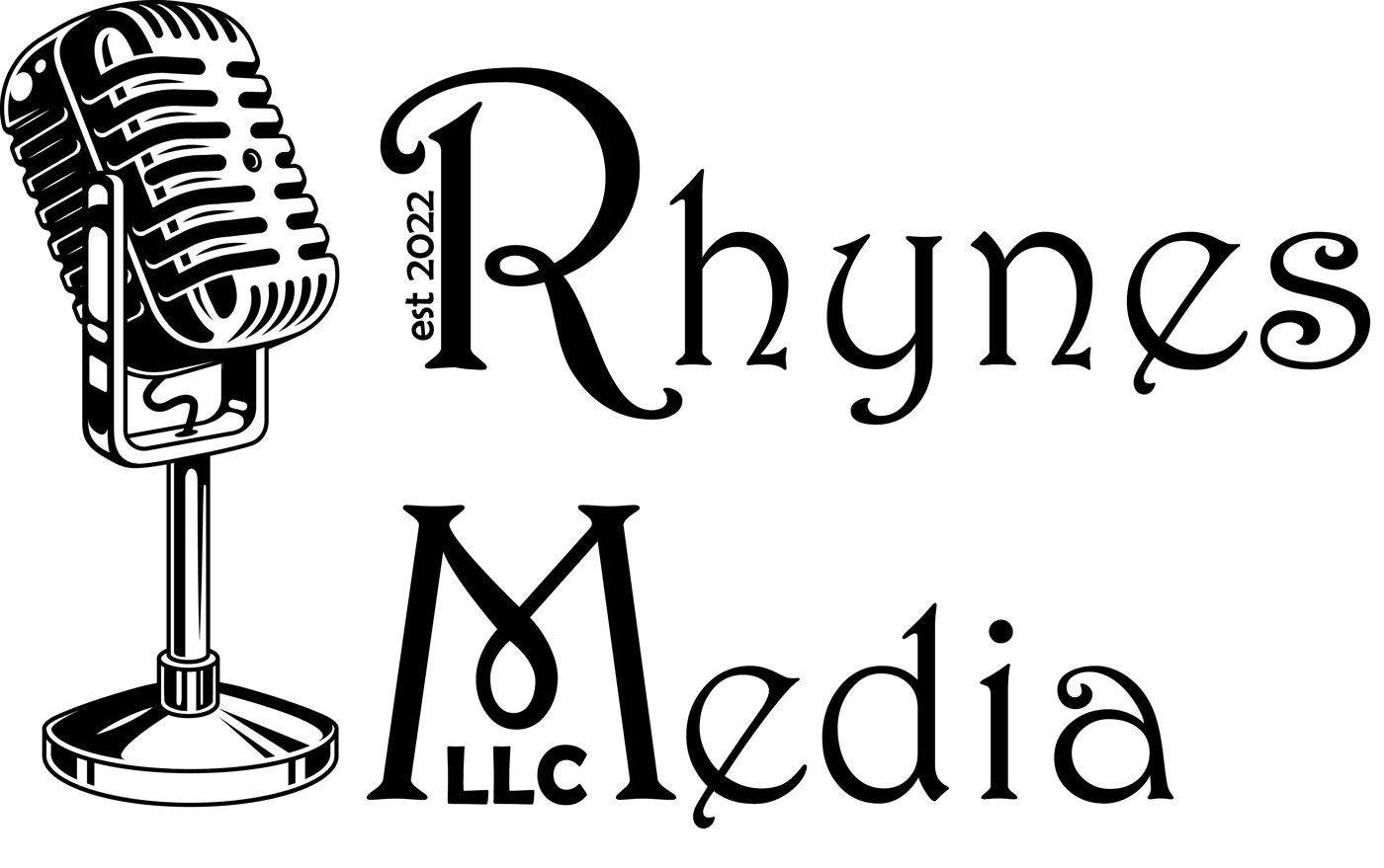 Rhynes Media LLC, established 2022, with a vintage microphone